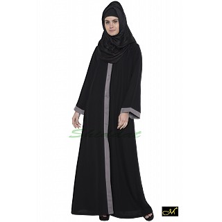 Front open Abaya- Black